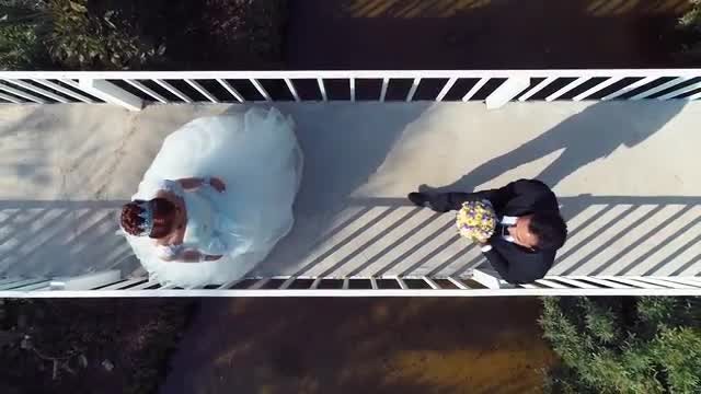 Bride And Groom Meet Halfway: Stock Video