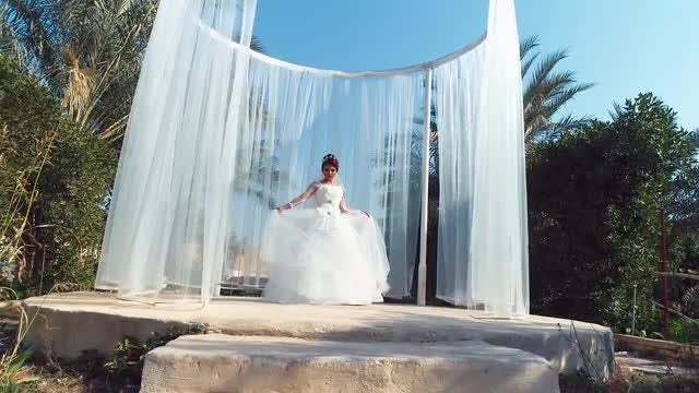Young Bride Posing For Photos: Stock Video