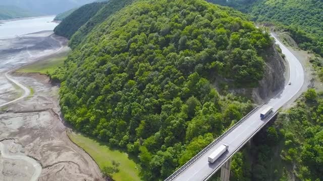 Lorries On A Bridge: Stock Video
