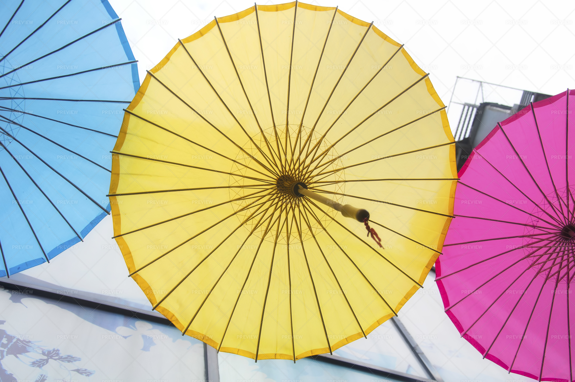 Colorful Oil Paper Umbrellas Stock Photos Motion Array   Preview 952604 XC1fMgRCuf8IKBYY Large 