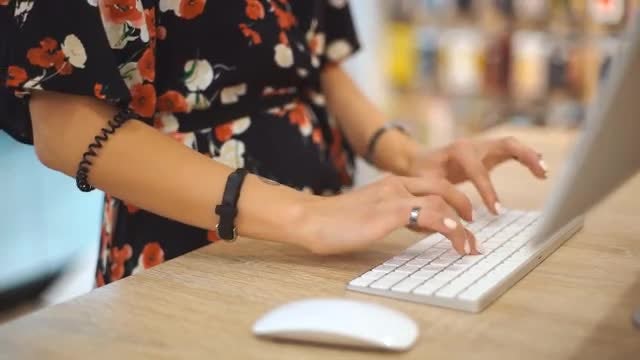 Woman Typing On Keyboard: Stock Video