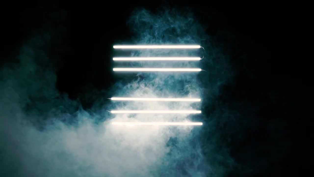 White Neon Lights And Smoke Background - Stock Video | Motion Array