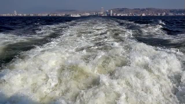 Foamy Boat Wake: Stock Video