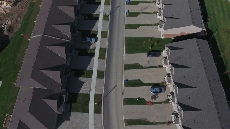 New Road With New Houses: Stock Video