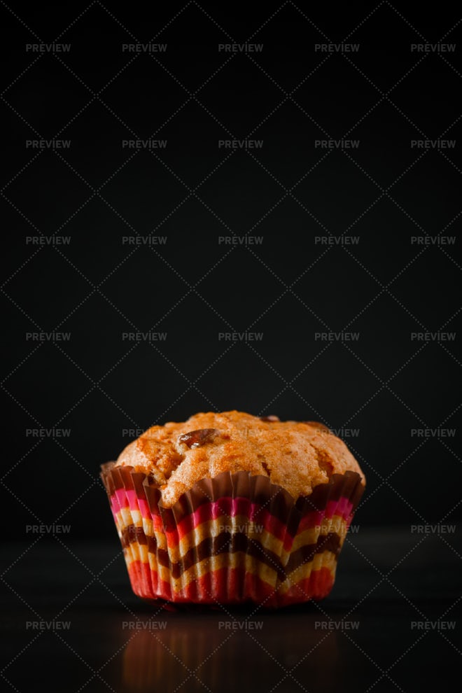 Muffin On A Black Background - Stock Photos | Motion Array