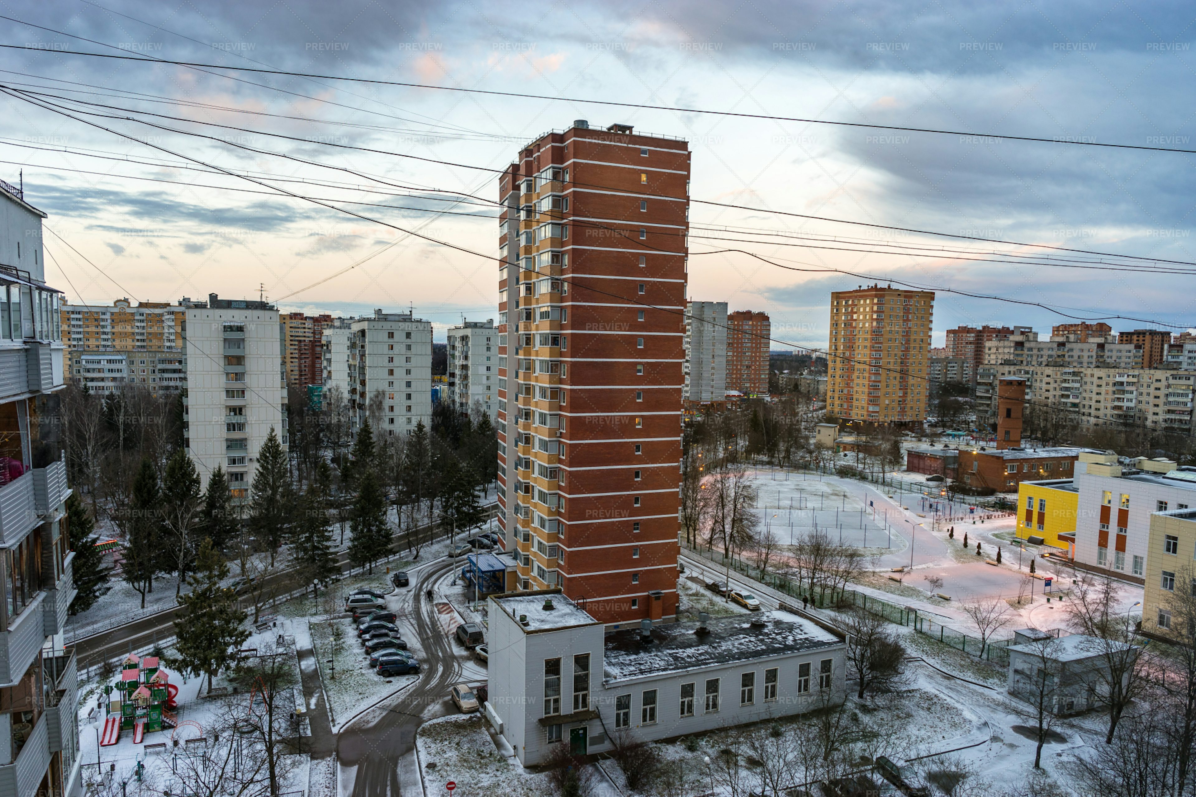 Troitsk Cityscape In Winter - Stock Photos | Motion Array