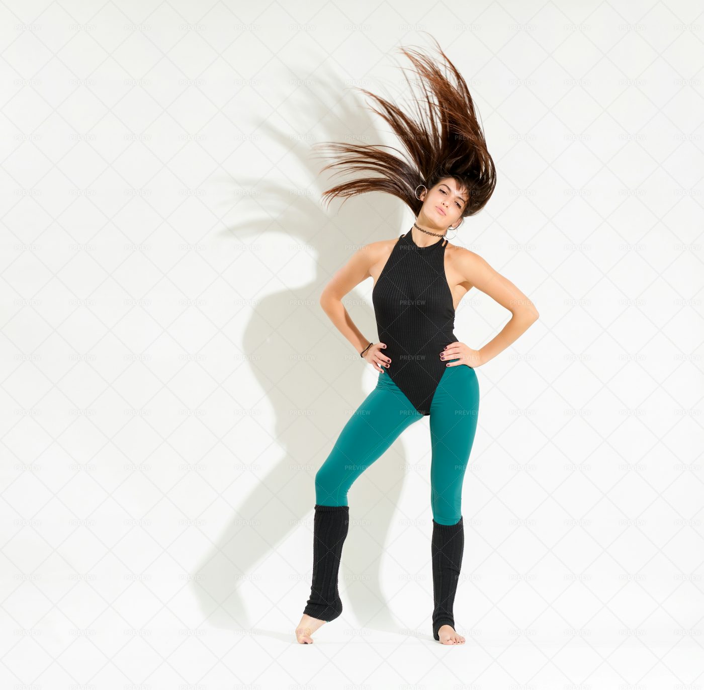 Young Dancer In An 80s Outfit: Stock Photos