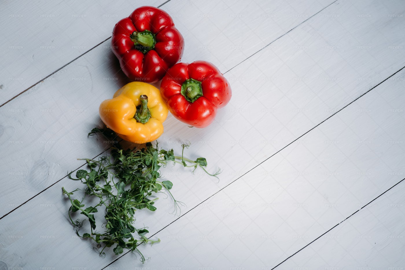 Pepper And Greens: Stock Photos