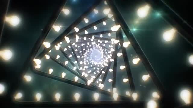 Lighted Triangular Tunnel Loop: Stock Motion Graphics