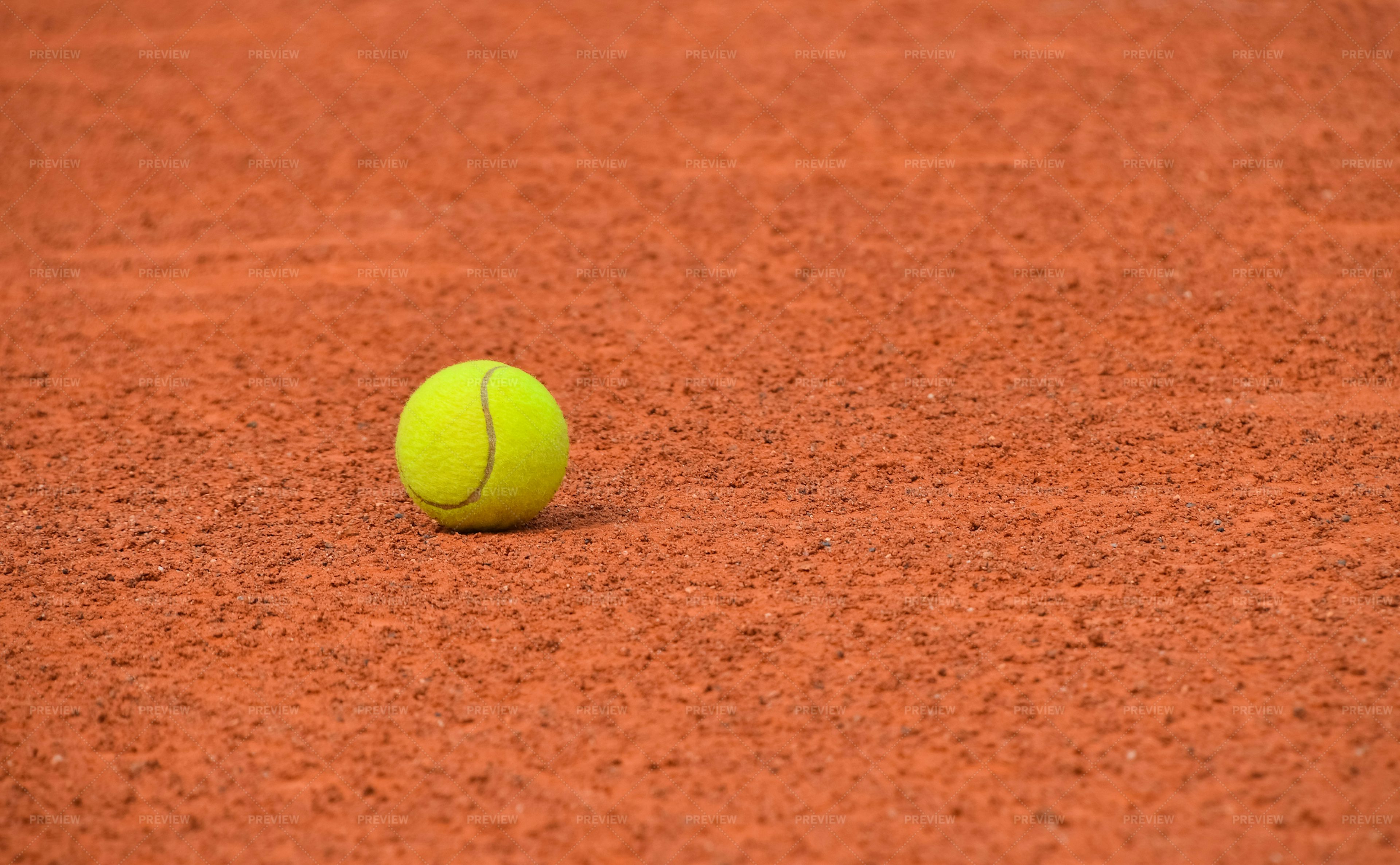 Tennis Ball On Ground Court - Stock Photos | Motion Array