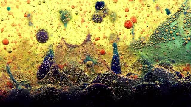 Water Bubbles Ink Behind Glass 9: Stock Video