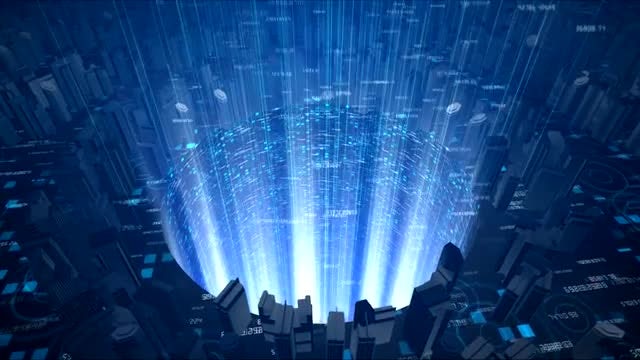 Digital Sci-Fi City Background: Stock Motion Graphics