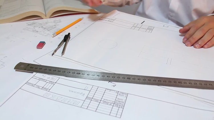 Engineer Draws A Circle: Stock Video