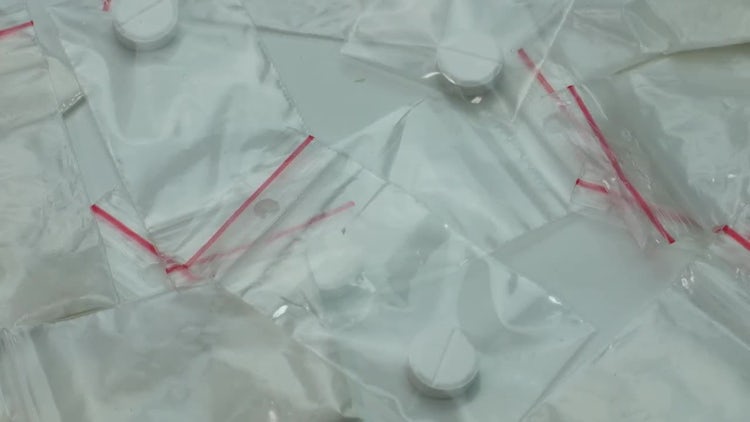 Packets Of Cocaine And Tablets: Stock Video