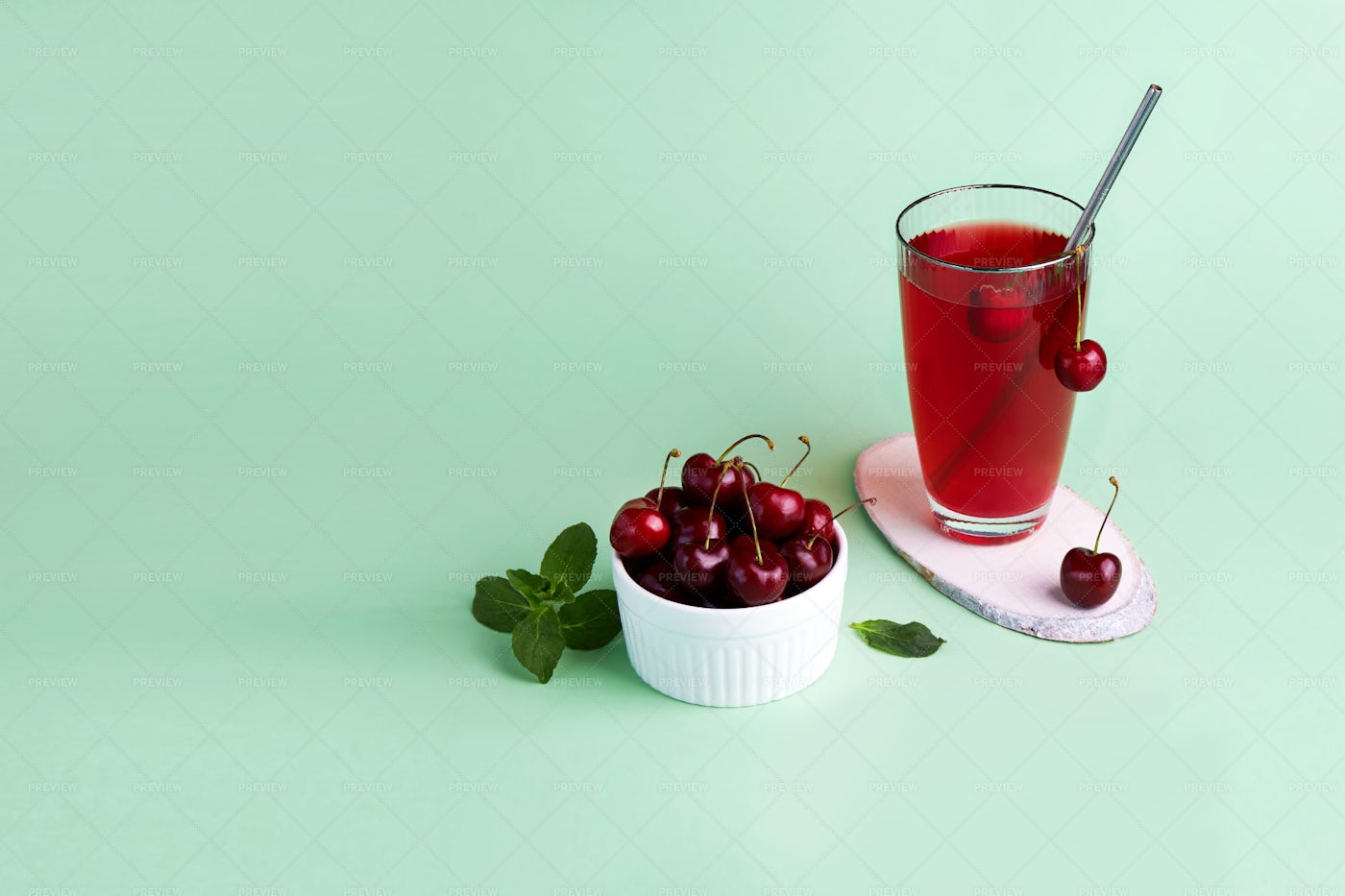 Cherry Compote And Berries: Stock Photos