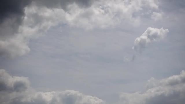 Fast Moving White Puffy Clouds: Stock Video