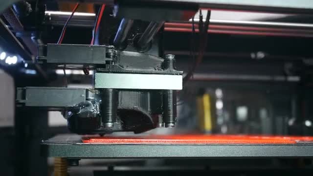 Modern Fast Working 3D Printer In Office: Stock Video