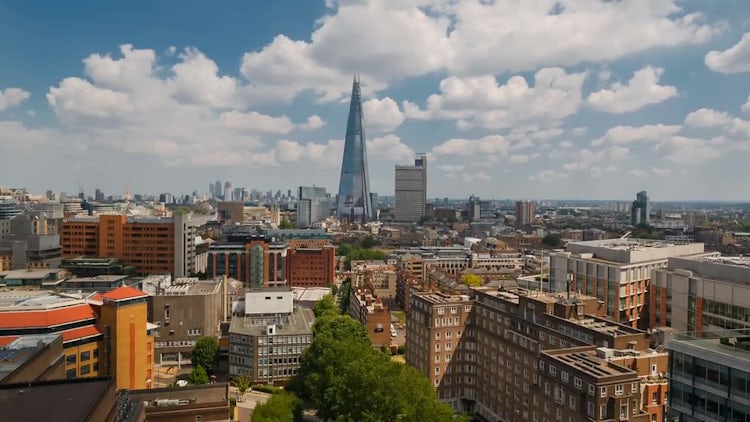 Telephoto Shot Of The Shard In London: Stock Video