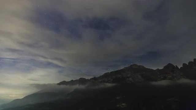 Clouds, Mountains And The Milky Way: Stock Video