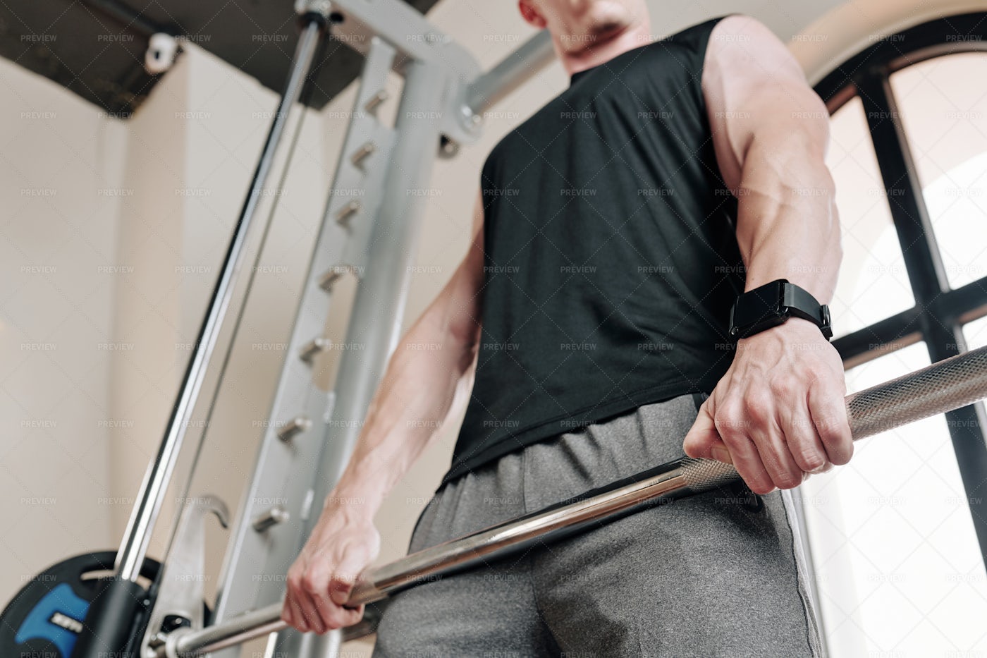 Man Doing Deadlift Exercise: Stock Photos