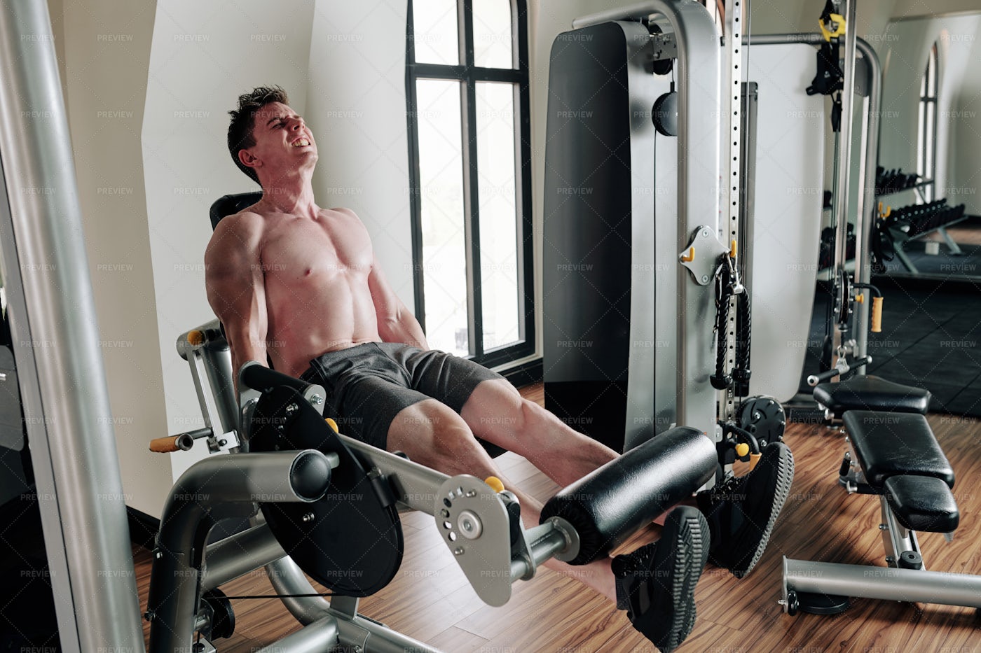 Leg Day In Gym: Stock Photos