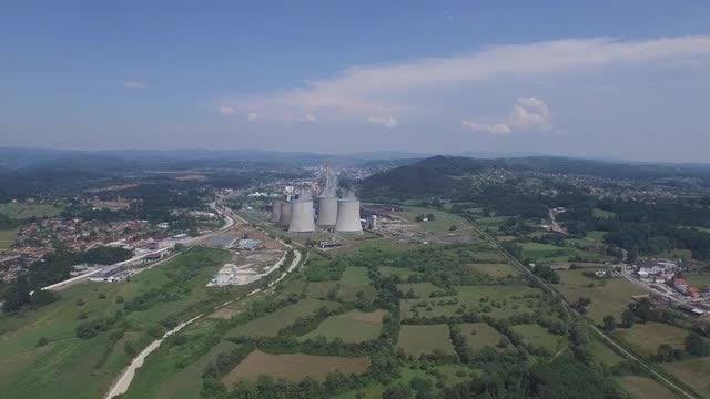 Thermal Power Plant In Countryside: Stock Video