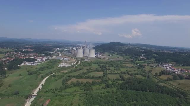Wide-Angle Shot Of Power Plant : Stock Video