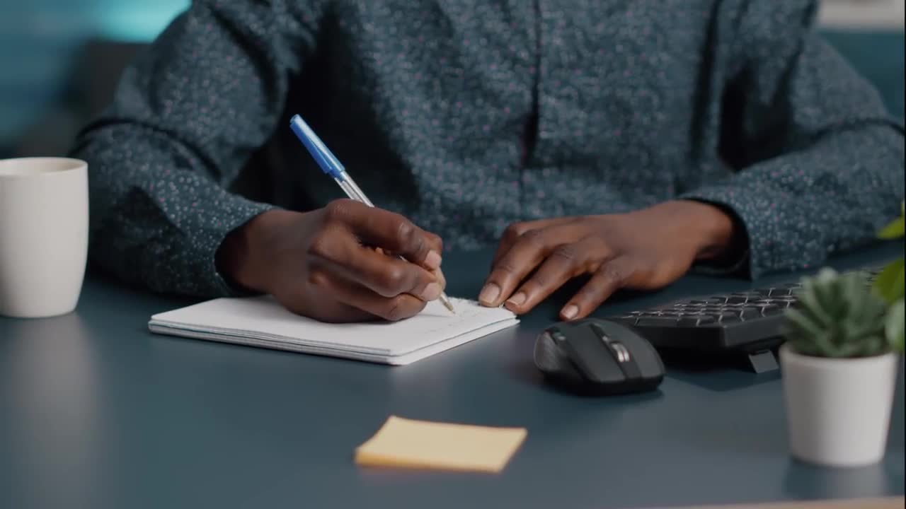 Man Hands Taking Notes - Stock Video | Motion Array