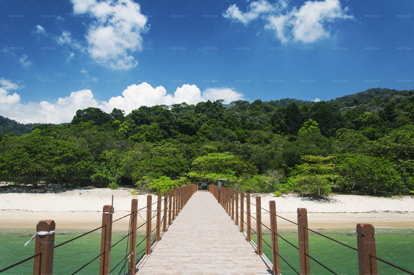 Kerachut Beach Pier Penang Malaysia: Stock Photos