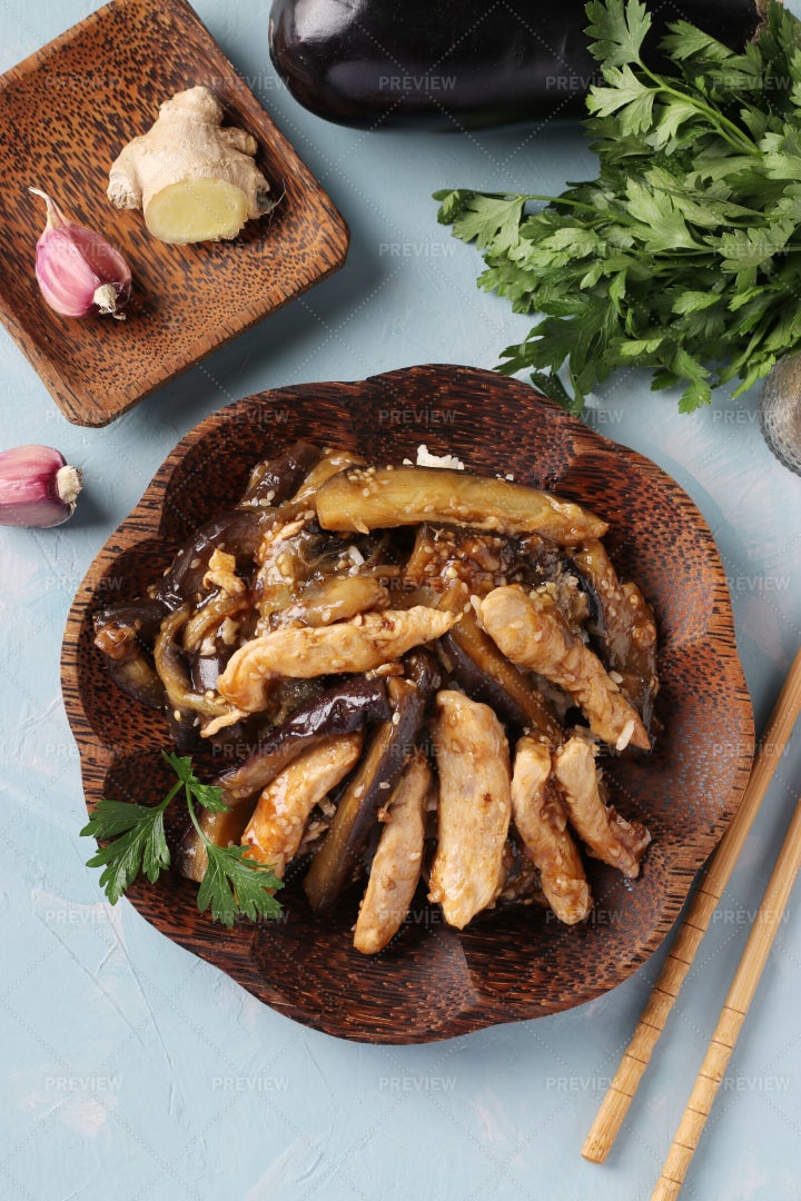 Asian Homemade Snack With Chicken: Stock Photos