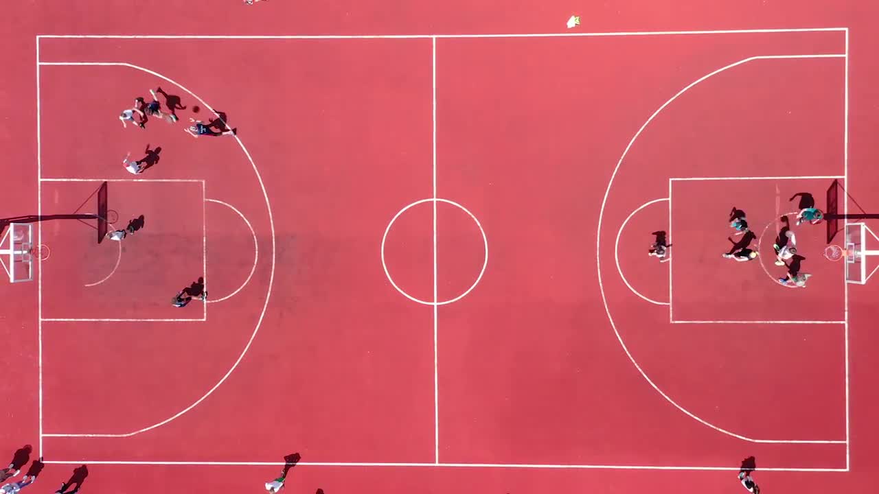 Outdoor Basketball Court Top View - Stock Video | Motion Array