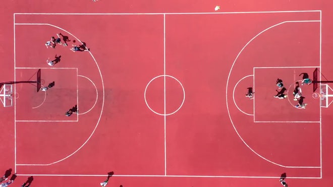 basketball court view