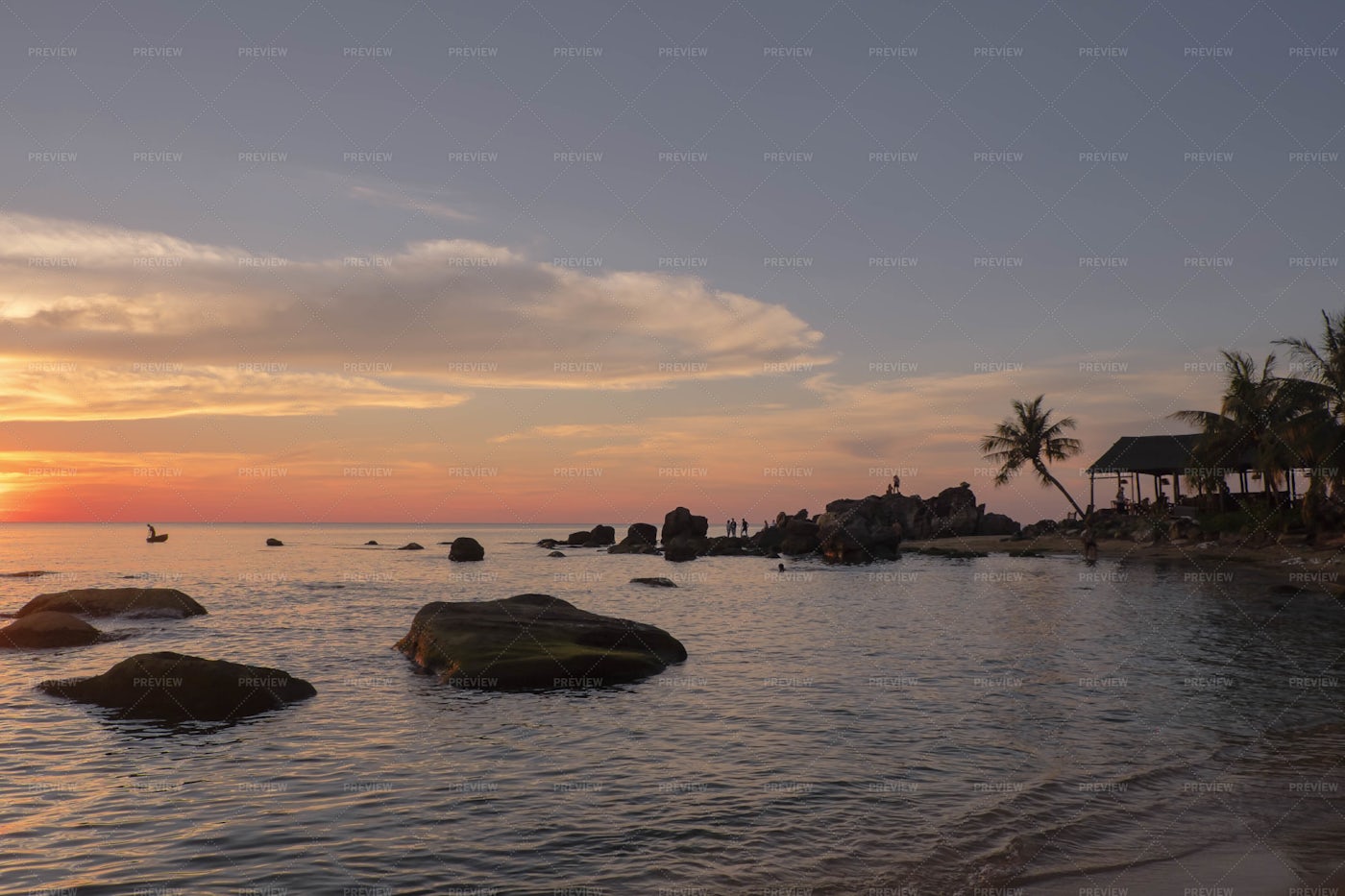 Beach On Sunset: Stock Photos