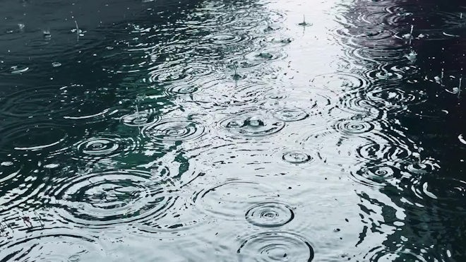 Rain Drops On Water Surface - Stock Video | Motion Array