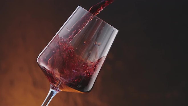 Drops Of Red Wine Fall Down - Stock Video