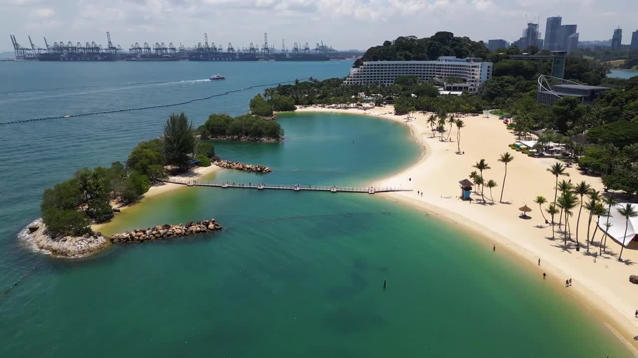 Aerial View Of Sentosa Island, Singapore - Stock Video